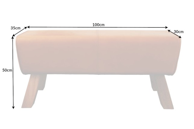 Banc TURNBOCK 100cm cuir véritable cognac