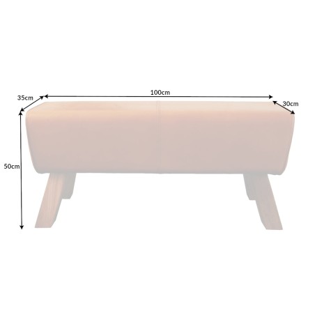 Banc TURNBOCK 100cm cuir véritable cognac