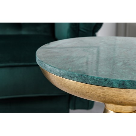 Table d'appoint ELEMENTS 40cm marbre vert et doré