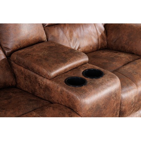 Fauteuil Cinéma HOLLYWOOD 2 Places Brun Antique