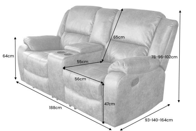 Fauteuil Cinéma HOLLYWOOD 2 Places Brun Antique