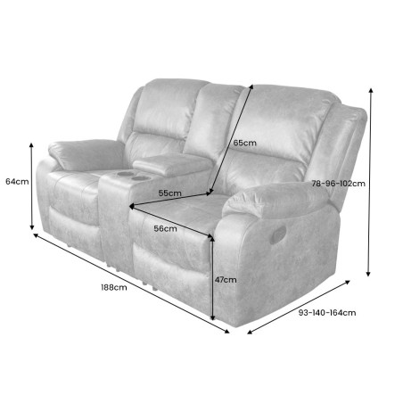 Fauteuil Cinéma HOLLYWOOD 2 Places Brun Antique