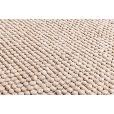 Tapis rond WOOL 150cm beige - Laine artisanale