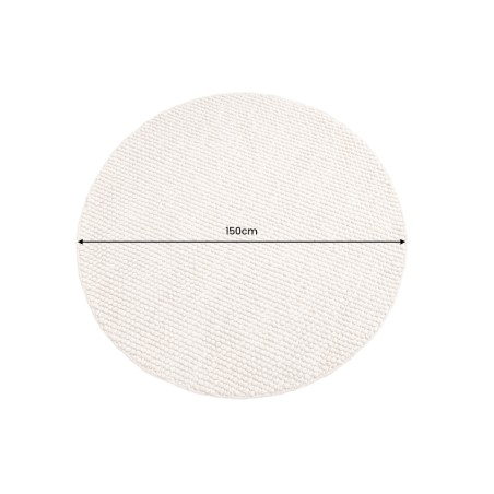 Tapis rond WOOL 150cm beige - Laine artisanale