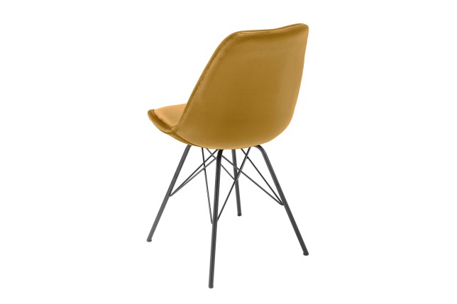 Chaise Scandinavia velours jaune moutarde - pieds métal