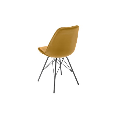 Chaise Scandinavia velours jaune moutarde - pieds métal