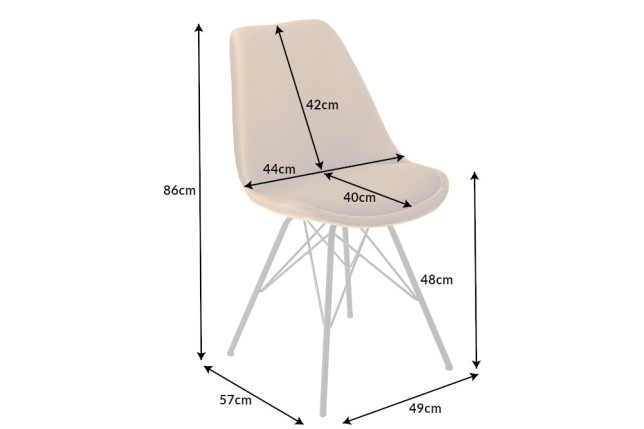 Chaise Scandinavia velours jaune moutarde - pieds métal