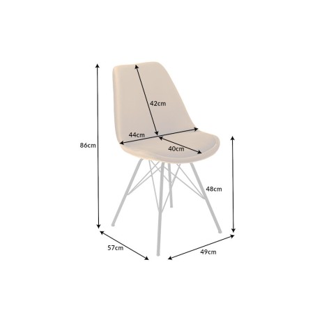 Chaise Scandinavia velours jaune moutarde - pieds métal