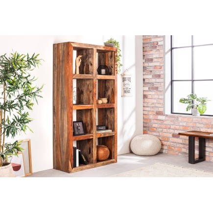 Étagère MAKASSAR 180cm Sheesham massif finition fumée