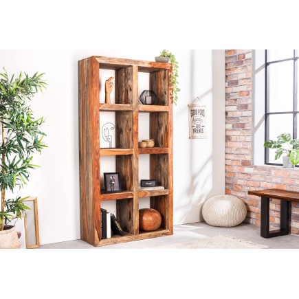 Étagère MAKASSAR 180cm Sheesham massif finition fumée 2