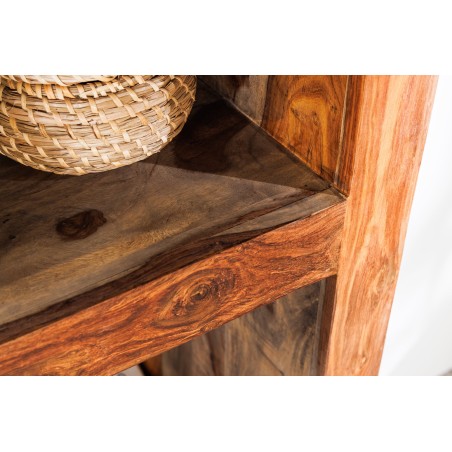 Étagère MAKASSAR 180cm Sheesham massif finition fumée
