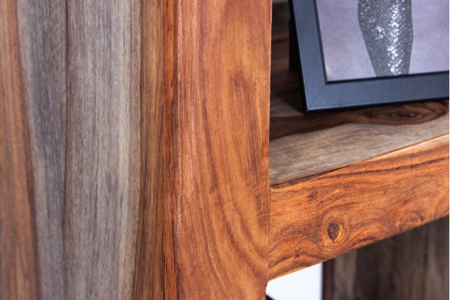 Étagère MAKASSAR 180cm Sheesham massif finition fumée