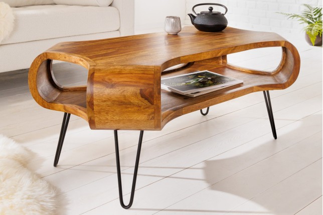 Table basse ORGANIC LIVING 100cm bois sheesham naturel
