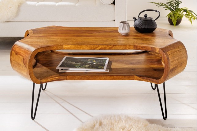 Table basse ORGANIC LIVING 100cm bois sheesham naturel