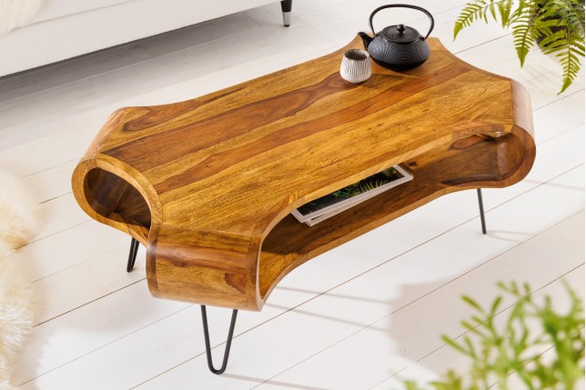 Table basse ORGANIC LIVING 100cm bois sheesham naturel
