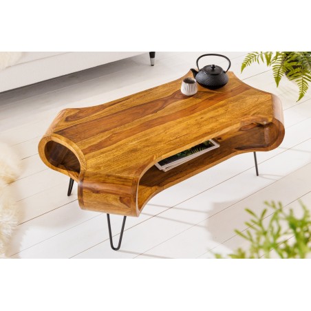 Table basse ORGANIC LIVING 100cm bois sheesham naturel