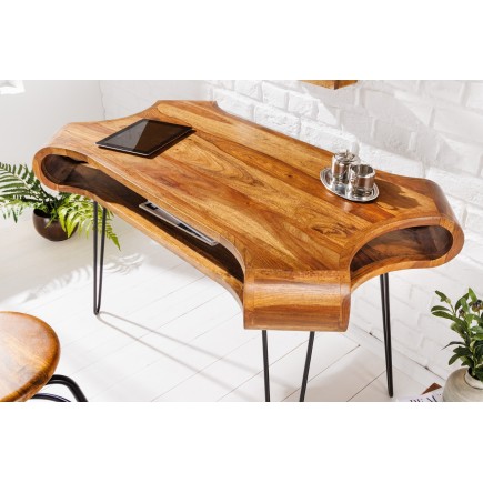 Bureau ORGANIC LIVING 120cm Sheesham Massif Naturel 2
