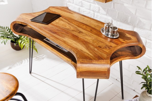 Bureau ORGANIC LIVING 120cm Sheesham Massif Naturel