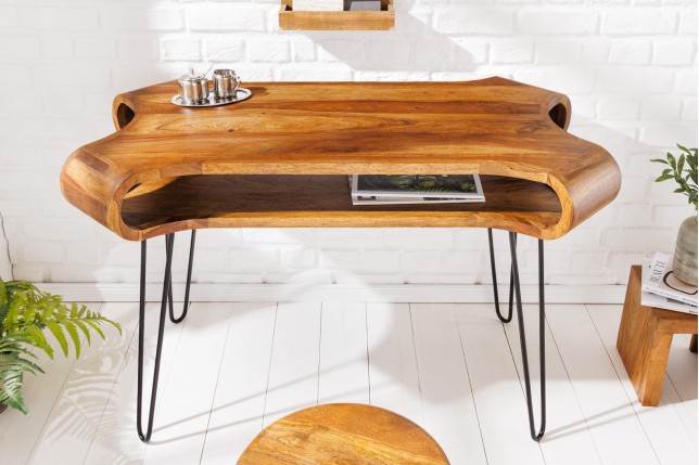 Bureau ORGANIC LIVING 120cm Sheesham Massif Naturel