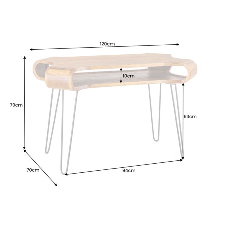 Bureau ORGANIC LIVING 120cm Sheesham Massif Naturel