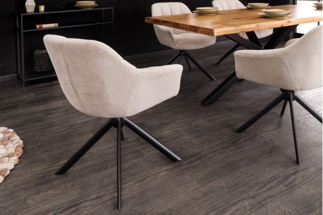 Fauteuil pivotant PAPILLON 180° beige champagne
