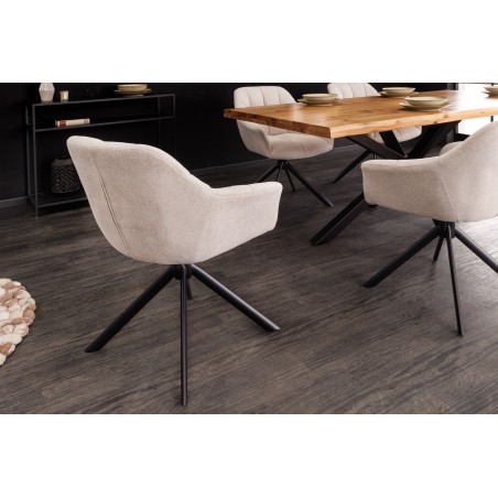 Fauteuil pivotant PAPILLON 180° beige champagne