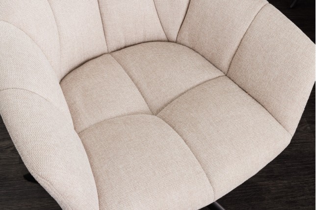 Fauteuil pivotant PAPILLON 180° beige champagne