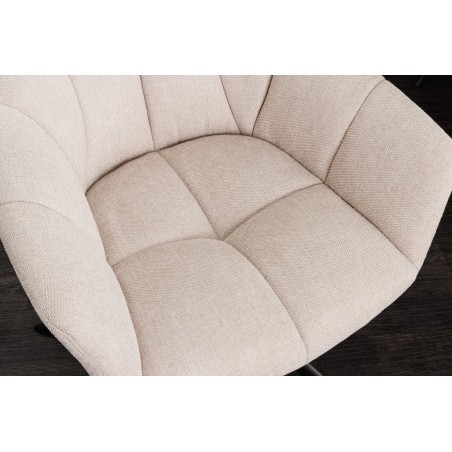 Fauteuil pivotant PAPILLON 180° beige champagne