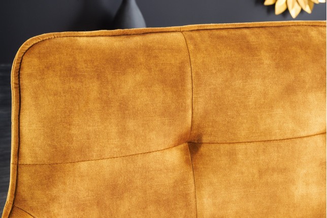 Banc EUPHORIA 160cm velours jaune moutarde
