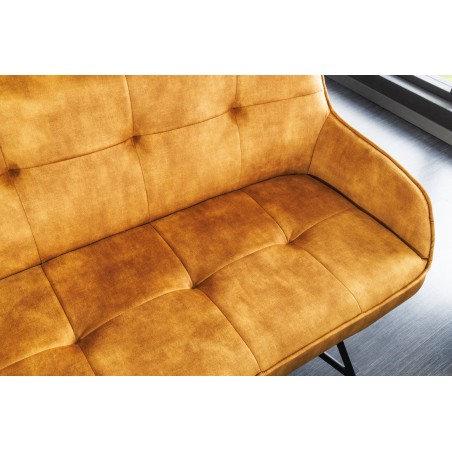 Banc EUPHORIA 160cm velours jaune moutarde