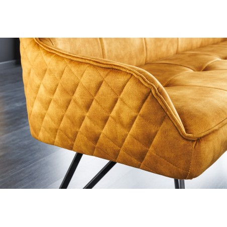 Banc EUPHORIA 160cm velours jaune moutarde