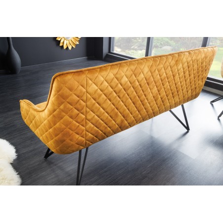 Banc EUPHORIA 160cm velours jaune moutarde