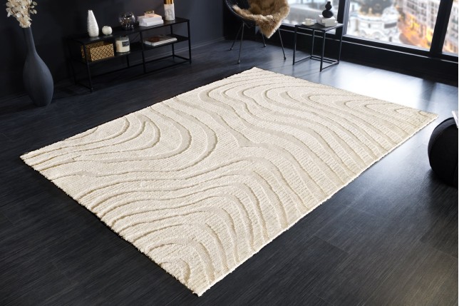 Tapis WAVE 170x240 cm Beige Crème - Déco Chic