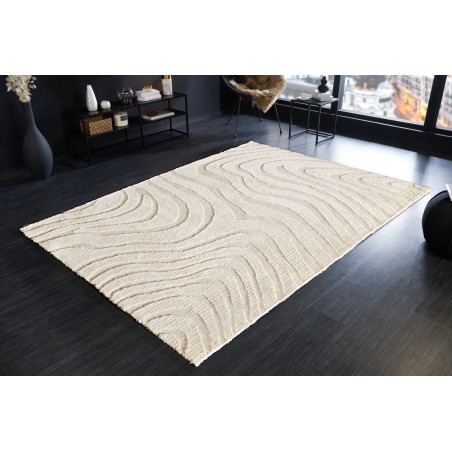 Tapis WAVE 170x240 cm Beige Crème - Déco Chic