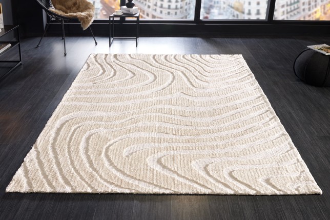 Tapis WAVE 170x240 cm Beige Crème - Déco Chic