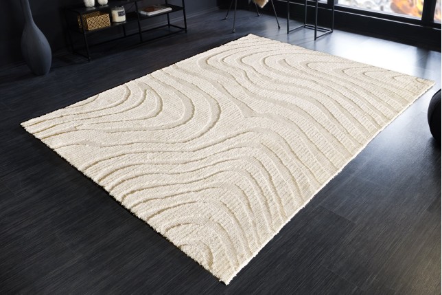 Tapis WAVE 170x240 cm Beige Crème - Déco Chic