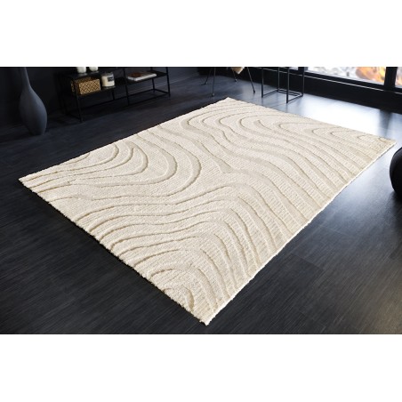 Tapis WAVE 170x240 cm Beige Crème - Déco Chic