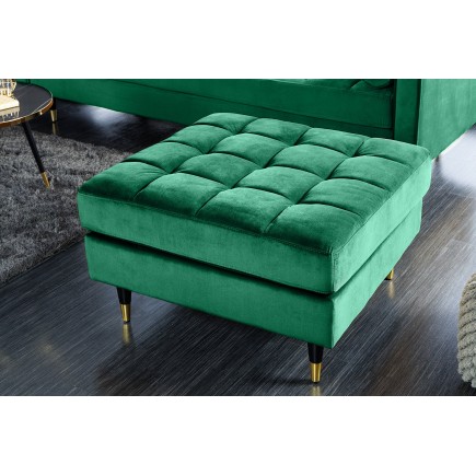Tabouret COZY VELVET 80cm Velours Vert Émeraude