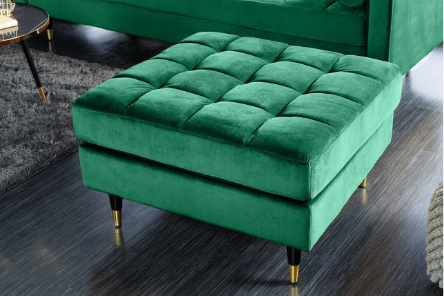 Tabouret COZY VELVET 80cm Velours Vert Émeraude