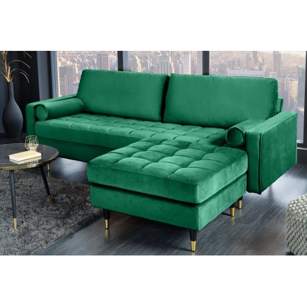 Tabouret COZY VELVET 80cm Velours Vert Émeraude 2