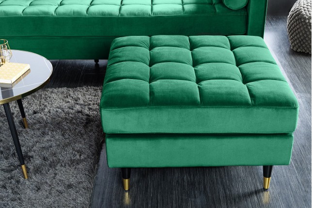 Tabouret COZY VELVET 80cm Velours Vert Émeraude