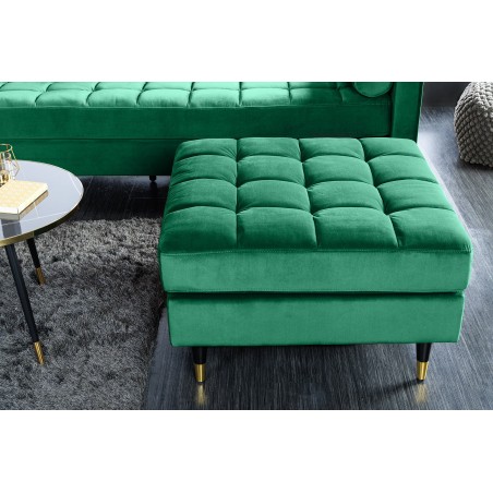 Tabouret COZY VELVET 80cm Velours Vert Émeraude