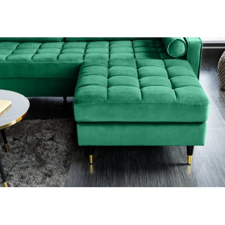 Tabouret COZY VELVET 80cm Velours Vert Émeraude