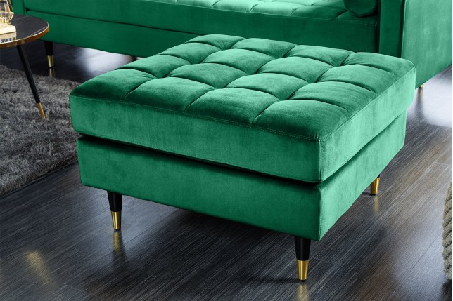 Tabouret COZY VELVET 80cm Velours Vert Émeraude