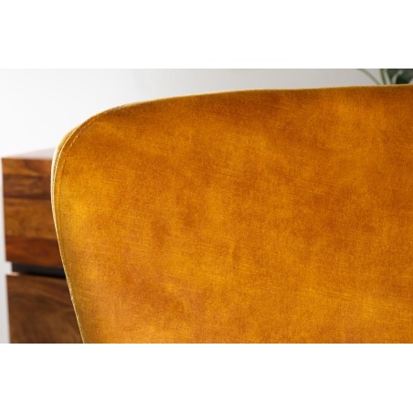 Rocking Chair Scandinavia Swing Velours Jaune Moutarde