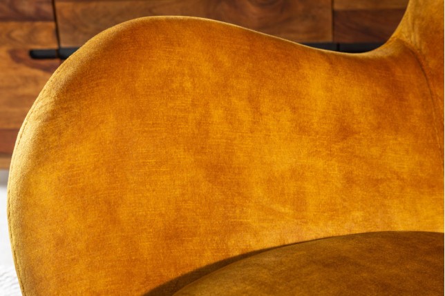 Rocking Chair Scandinavia Swing Velours Jaune Moutarde