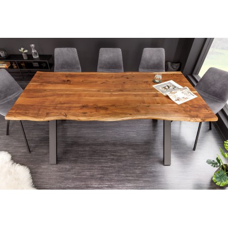 Table à manger MAMMUT 180cm Acacia Massif Pieds X Noir