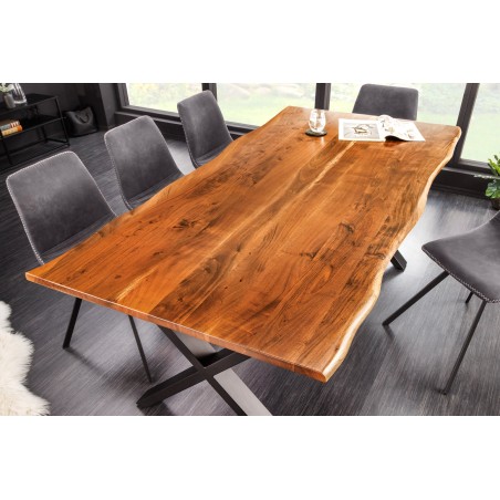 Table à manger MAMMUT 180cm Acacia Massif Pieds X Noir