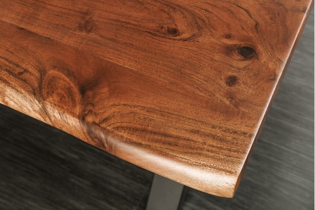 Table à manger MAMMUT 180cm Acacia Massif Pieds X Noir