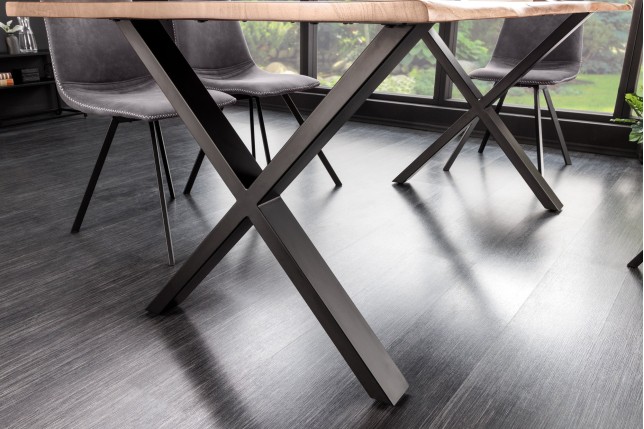 Table à manger MAMMUT 180cm Acacia Massif Pieds X Noir